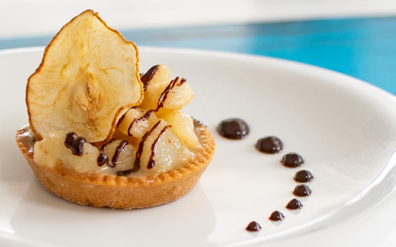 PalmBeach Tropical Restaurant | Beautiful Helen | a pastry cup filled with caramelized pears, dark chocolate and cinnamon